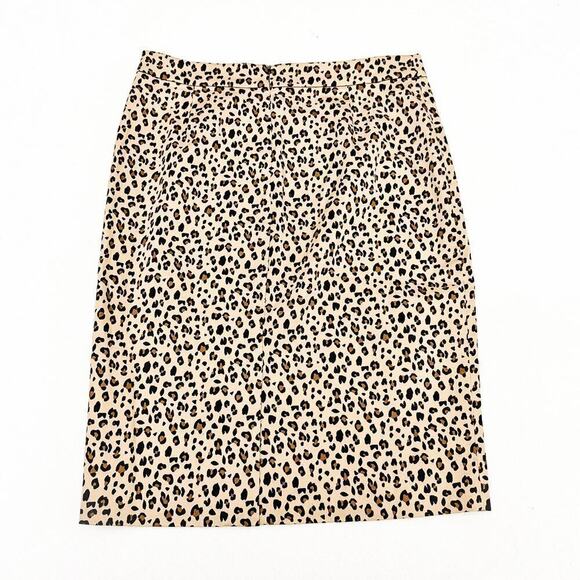 J. Crew No. 2 Leopard Patterned Pencil Straight Classic Skirt Size 4 - Picture 1 of 8